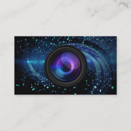 Modern Photography Abstract Swirl Cool Camera Business Card