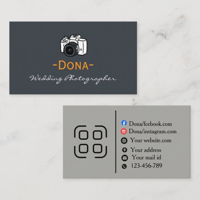Modern Photography Business Card with Clean Layout (Front/Back)