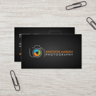 Modern Photography Camera and Colorful Shutter Business Card