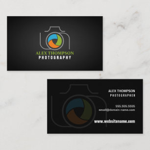 Modern Photography Camera Color Shutter Business Card