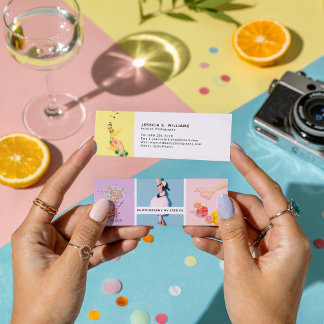 Modern photography chic photo collage photographer mini business card