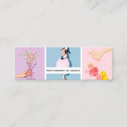 Modern photography chic photo collage photographer mini business card