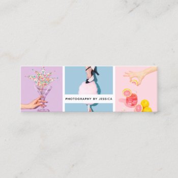 Modern Photography Chic Photo Collage Photographer Mini Business Card by moodii at Zazzle