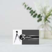 Modern Photography Gray Business Card (Standing Front)
