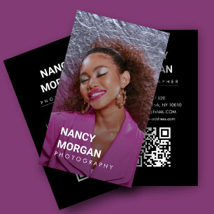 Modern Photography Minimalist Photo QR Code Business Card