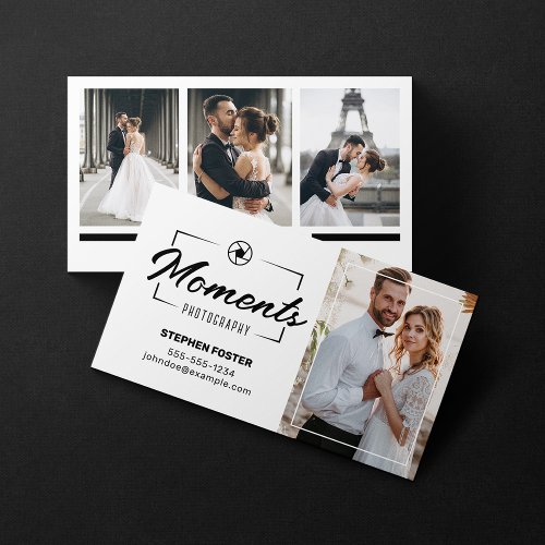 Modern Photography Photo Collage Wedding Photo Business Card