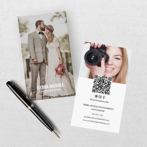 Modern Photography Photo QR Code Business Card