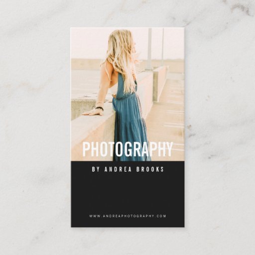 Customizable Modern photography professional photographer black business card