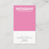 Modern photography professional photographer pink business card (Back)