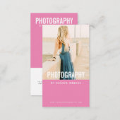 Modern photography professional photographer pink business card (Front/Back)