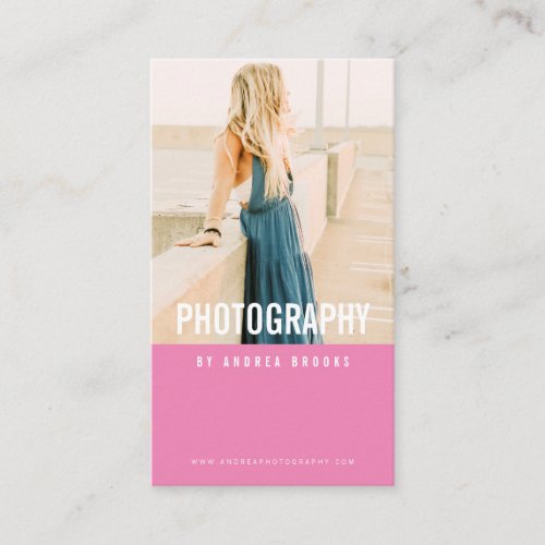 Modern photography professional photographer pink business card