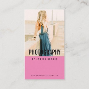 Modern Photography Professional Photographer Pink Business Card by moodii at Zazzle