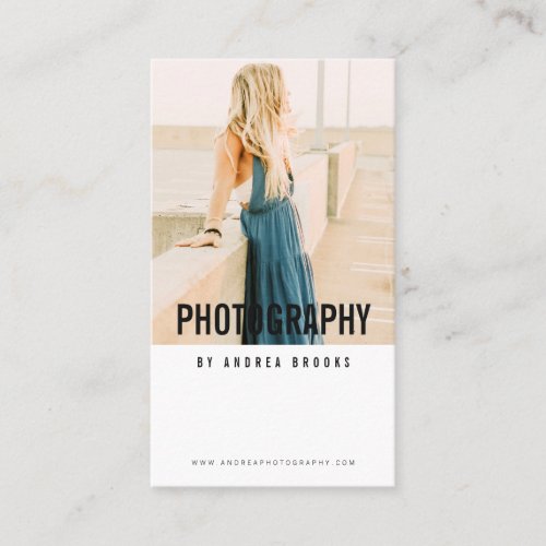 Modern photography professional photographer white business card