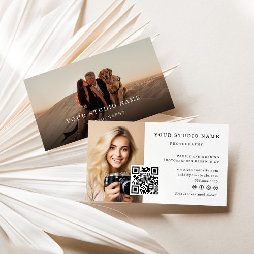 Modern Photography QR Code Business Card