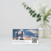 Modern Photography QR Code Photographer Business Card (Standing Front)