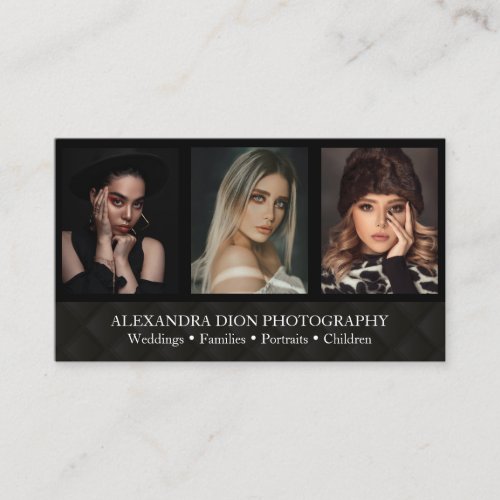 Modern photography simple black white photographer business card