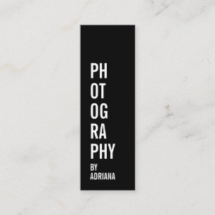 Modern photography trendy chic photo photographer mini business card