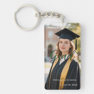 Modern PhotoPop Collage Graduation Party Keychain