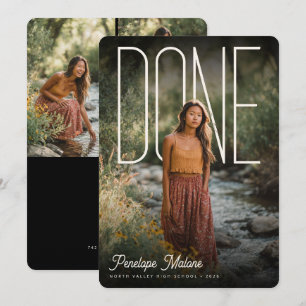 Modern Photopop DONE Graduation Party Invitation