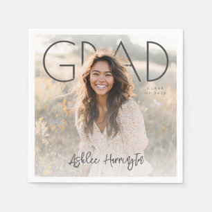 Modern PhotoPop Graduation Napkins