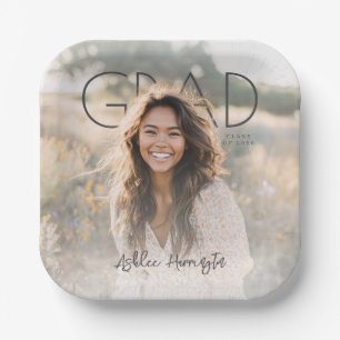 Modern PhotoPop Graduation Paper Plates