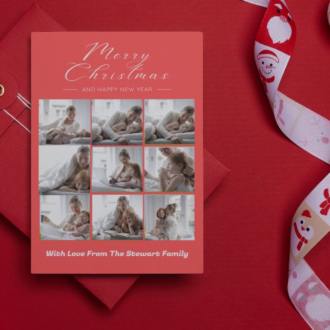 Modern Photos Collage Merry Christmas Holiday Card (Creator Uploaded)