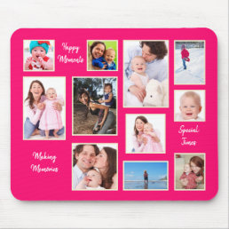 Modern Photos Collage Typography Happy Moments Mouse Pad