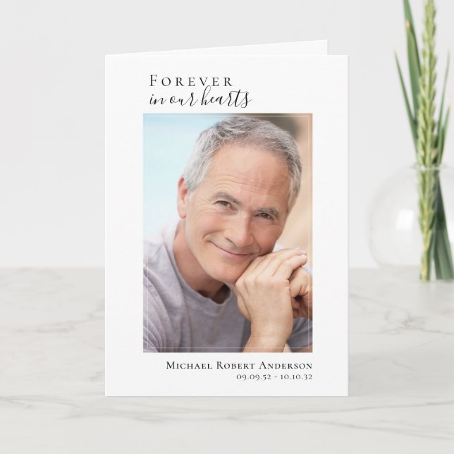 Modern Photos Folded Memorial Funeral Program (Front)