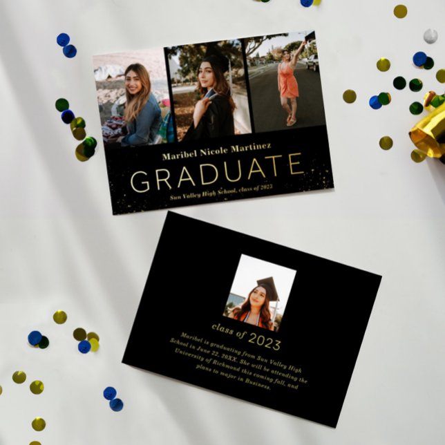 Modern Photos Graduation Gold Foil Announcement (Creator Uploaded)