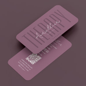 Modern Physical Therapist Dusty Pink Script Business Card