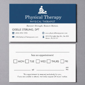 Modern Physical Therapist Office Appointment Card