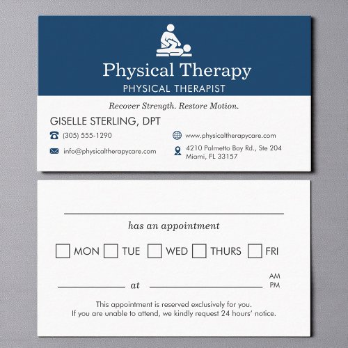 Modern Physical Therapist Office Appointment Card
