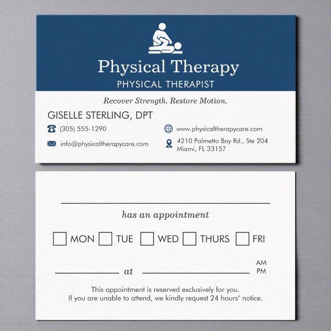 Modern Physical Therapist Office Appointment Card (Creator Uploaded)
