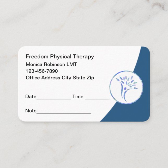 Modern Physical Therapy Medical  Appointment Card (Front)