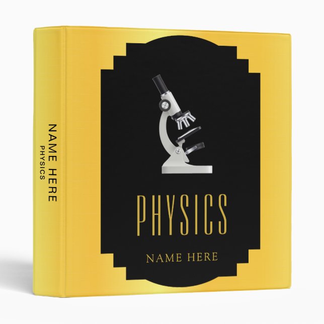 Modern Physics  3 Ring Binder with Custom Name (Front/Spine)