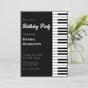 Modern piano invitation
