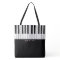Modern piano music all-over tote bag with name