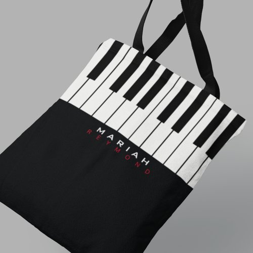 Modern piano music all_over tote bag with name