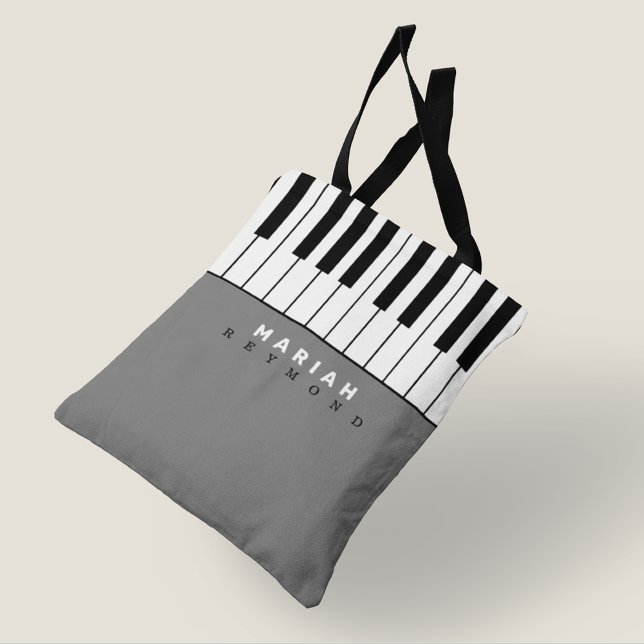 Modern Piano Music All-Over Tote Bag With Name (Creator Uploaded)