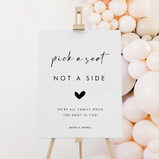 Modern Pick a Seat Not a Side Wedding Sign (Creator Uploaded)