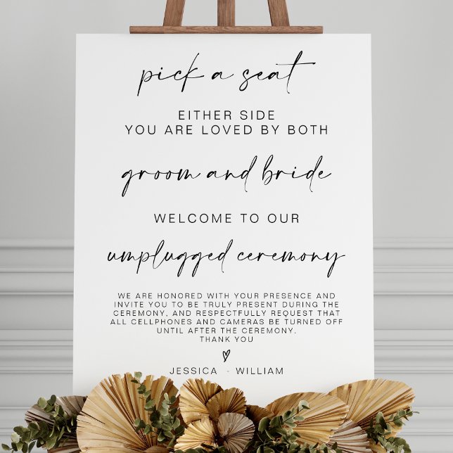 Modern Pick a Seat Sign | Unplugged Ceremony  (Creator Uploaded)