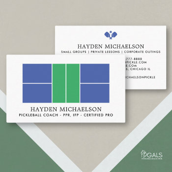 Modern Pickleball Coach Teaching Pro Business Card by colorfulgalshop at Zazzle