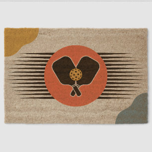 Modern Pickleball Paddle Art Design Welcome Mat