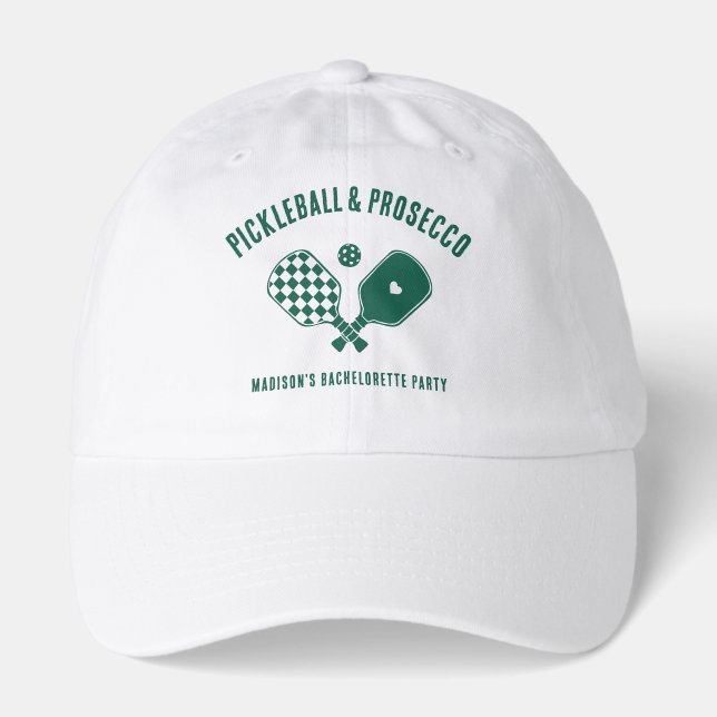 Modern Pickleball & Prosecco Bachelorette Weekend Hat (Front)