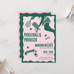 Modern Pickleball & Prosecco Bachelorette Weekend Invitation