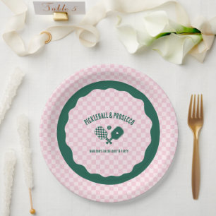 Modern Pickleball & Prosecco Bachelorette Weekend Paper Plates