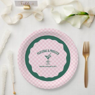 Modern Pickleball & Prosecco Bachelorette Weekend Paper Plates