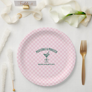 Modern Pickleball & Prosecco Bachelorette Weekend Paper Plates