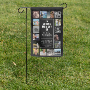 Modern Picture Collage In Loving Memory Memorial Garden Flag