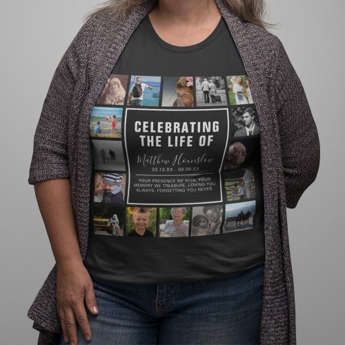 Modern Picture Collage In Loving Memory Memorial T_Shirt
